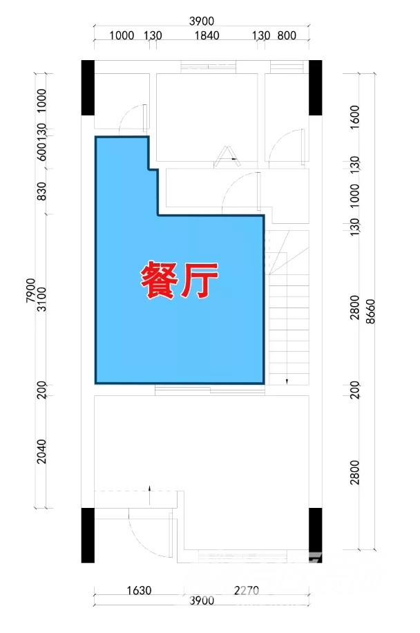 日式风格装修-厨餐厅平面图